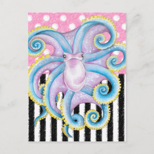 Cartão Postal Polvo Pink Artsy
