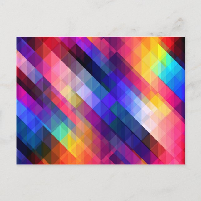 Cartão Postal Polygon abstract colorful pattern (Frente)