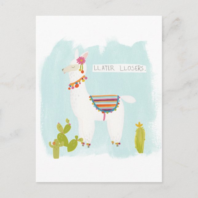 Cartão Postal Pom Pom Llama Rama - Llater Llosers (Frente)