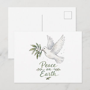 Cartão Postal Pomba de Aquarela Paz na Terra