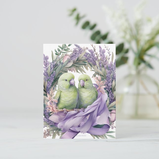 Cartão Postal Pombinhos de Lavanda  (Em pé/Frente)