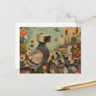 Cartão Postal Pombos Câmera Surrealistas