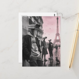 Cartão Postal pombos que se tornaram espiões na cidade de Paris