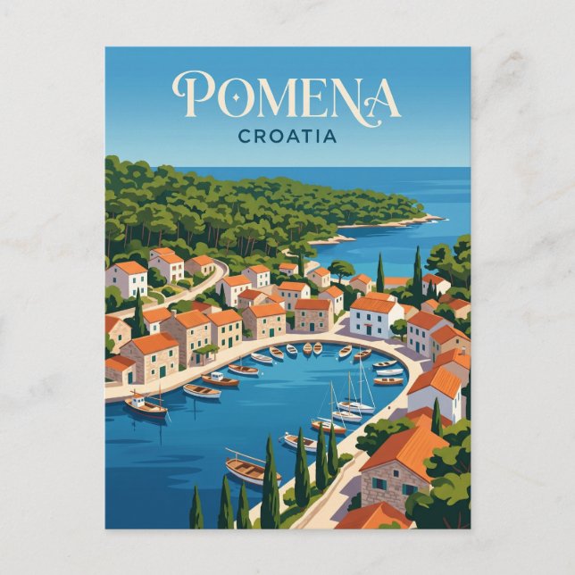 Cartão Postal Pomena Croácia (Frente)