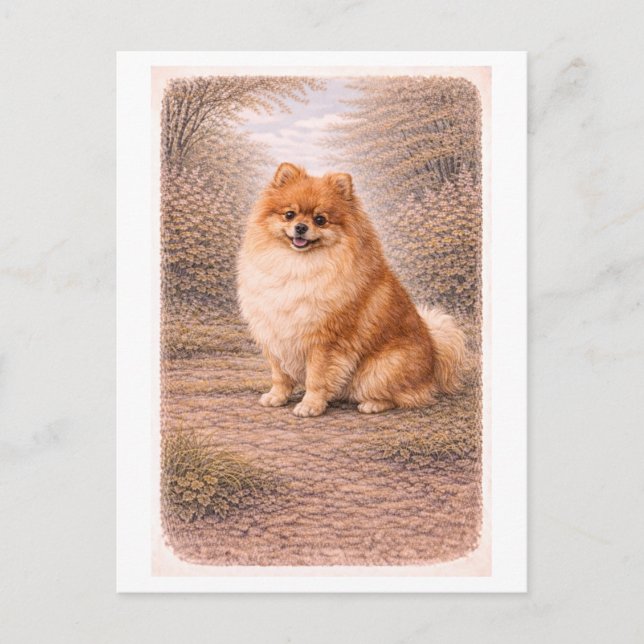Cartão Postal Pomerânia de estilo retrô (Frente)