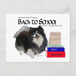 Cartão Postal Pomerânia Preto de Volta às Aulas