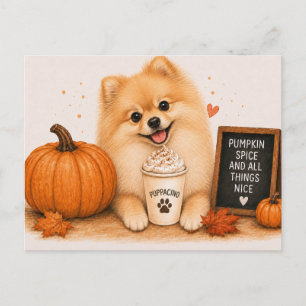 Cartão Postal Pomerânia Quente Cappuccino de Abóbora com Tempero