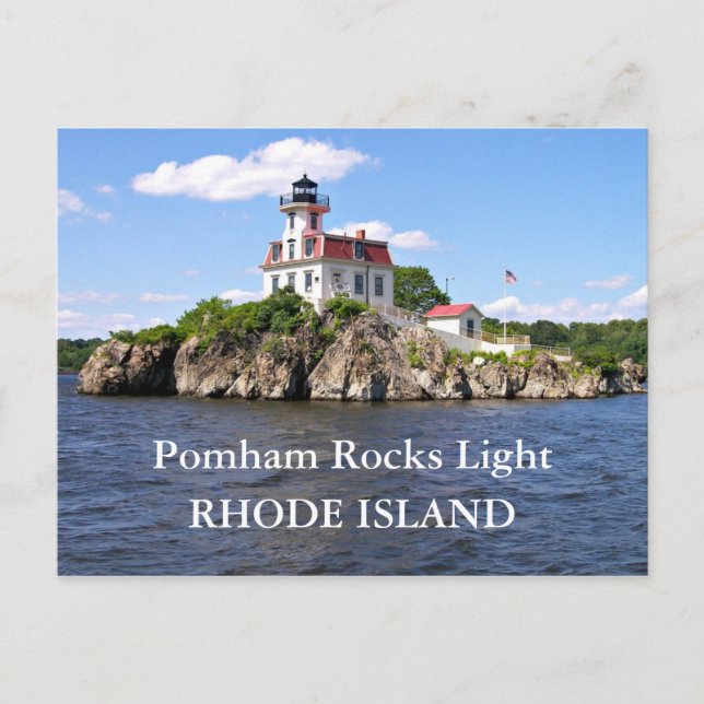 Cartão Postal Pomham Rocks Lighthouse, Rhode Island Postcard (Frente)