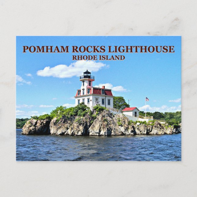 Cartão Postal Pomham Rocks Lighthouse, Rhode Island Postcard (Frente)
