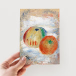 Cartão Postal Pommes | Renoir<br><div class="desc">Maçãs | Pommes (1875) | Arte original do artista impressionista francês Pierre-Auguste Renoir (1841-1919). A pintura retrata um abstrato impressionista,  a vida de fruta em cores laranja,  amarela e bege. Clique em Personalizar para adicionar seu próprio texto ou personalizar o design.</div>