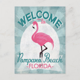 Cartão Postal Pompano Beach Flamingo Rosa Rosa