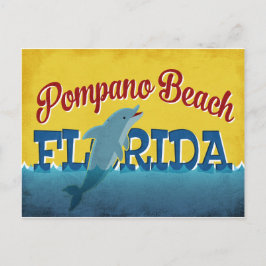 Cartão Postal Pompano Beach, Flórida, Viagens vintage Retroativa