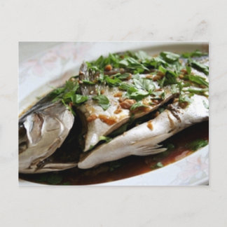 Cartão Postal Pompano com receita de molho de dill