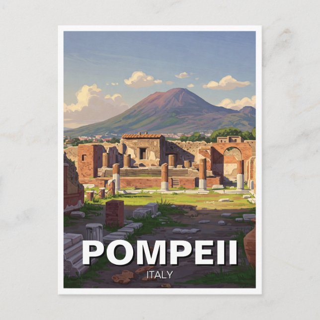 Cartão Postal Pompeia Itália Viagem (Frente)