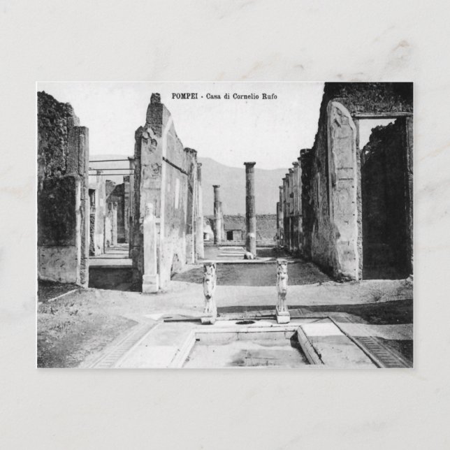 Cartão Postal Pompéia, Villa e Vesúvio (Frente)