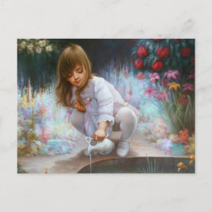 Cartão Postal Pond e garotas