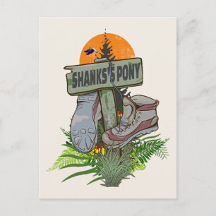 Cartão Postal Pônei de Shanks velhos sapatos de caminhada
