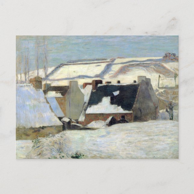 Cartão Postal Pont-Aven sob a Neve | Paul Gauguin (Frente)