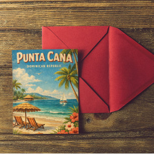 Cartão Postal Ponta Cana Antiga República Dominicana Rústica