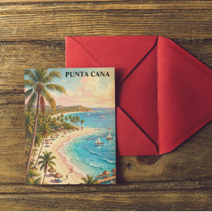 Cartão Postal Ponta Cana Colorida República Dominicana Vintage 
