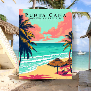 Cartão Postal Ponta Cana Retro República Dominicana Viagem Praia