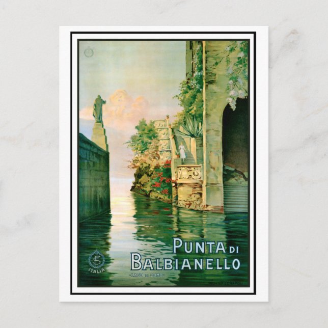 Cartão Postal Ponta Di Balbianello e Lago de Como (Frente)