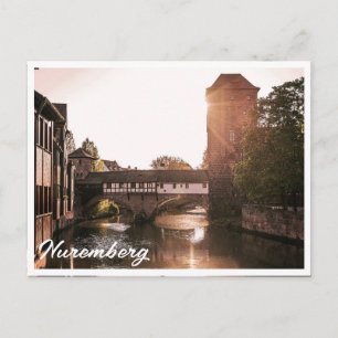 Cartão Postal Ponta do sol sobre ponte medieval em Nuremberga, A