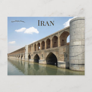 Cartão Postal Ponte Allahverdi Khan Isfahan Irã