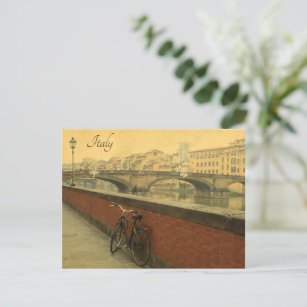 Cartão Postal Ponte antiga em Florença, Itália. Vintage foto Hol