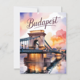 Cartão Postal Ponte aquosa de Budapeste