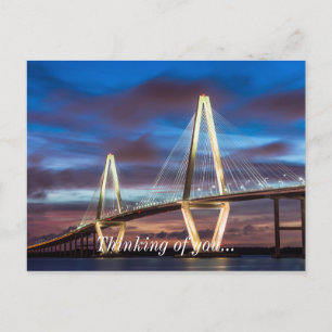 Cartão Postal Ponte Arthur Ravenel À Noite
