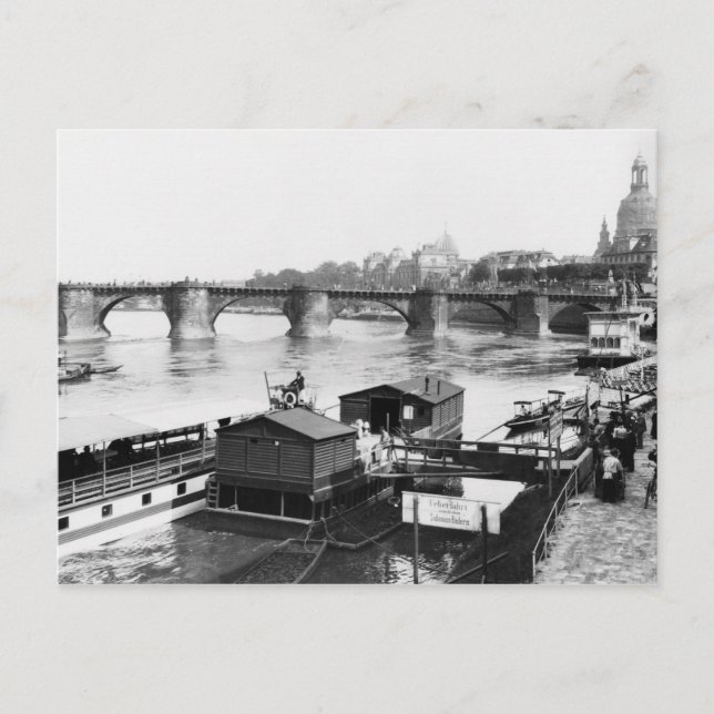 Cartão Postal Ponte Augustus, Dresden, c.1910 (Frente)
