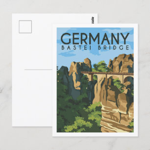 Cartão Postal Ponte Bastei Alemanha Ilustração de Local de Viage
