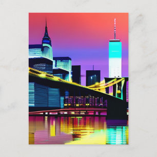 Cartão Postal Ponte Brooklyn à noite