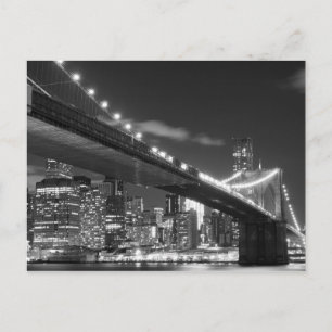 Cartão Postal Ponte Brooklyn à noite, Nova Iorque