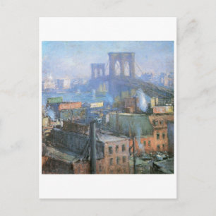 Cartão Postal Ponte Brooklyn, East River, por volta de 1916