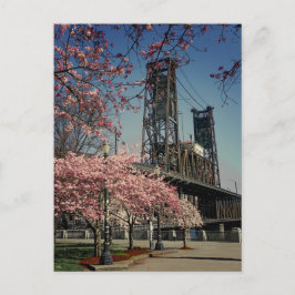 Cartão Postal Ponte Centro Portland | Cartão-postal Cherry Bloss