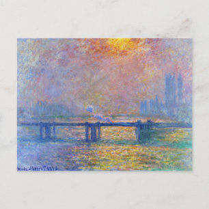 Cartão Postal Ponte Charing Cross, The Thames, Claude Monet