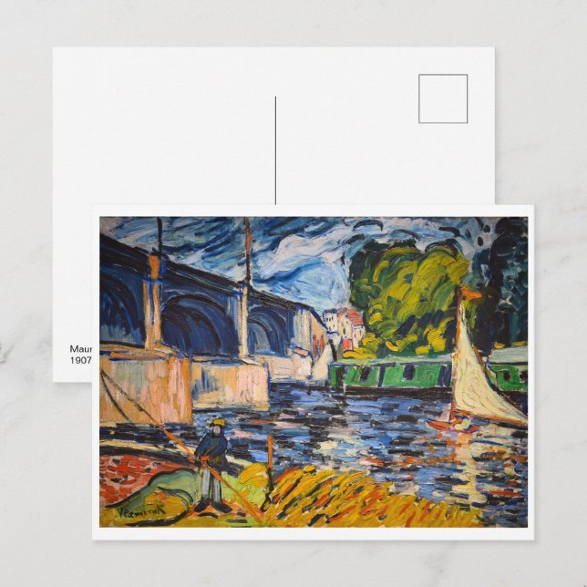 Cartão Postal Ponte Chatou | Maurice de Vlaminck | (Frente/Verso)