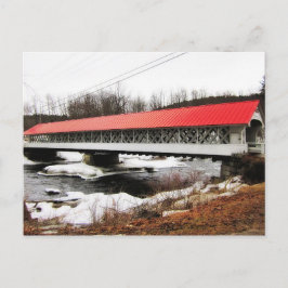 Cartão Postal Ponte coberta de Ashuelot no inverno