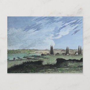 Cartão Postal Ponte coberta do rio Schuylkill, Filadélfia 1827