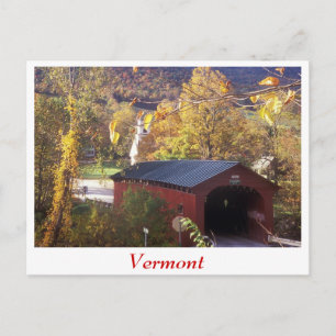 Cartão Postal Ponte coberta e Common West Arlington, Vermont