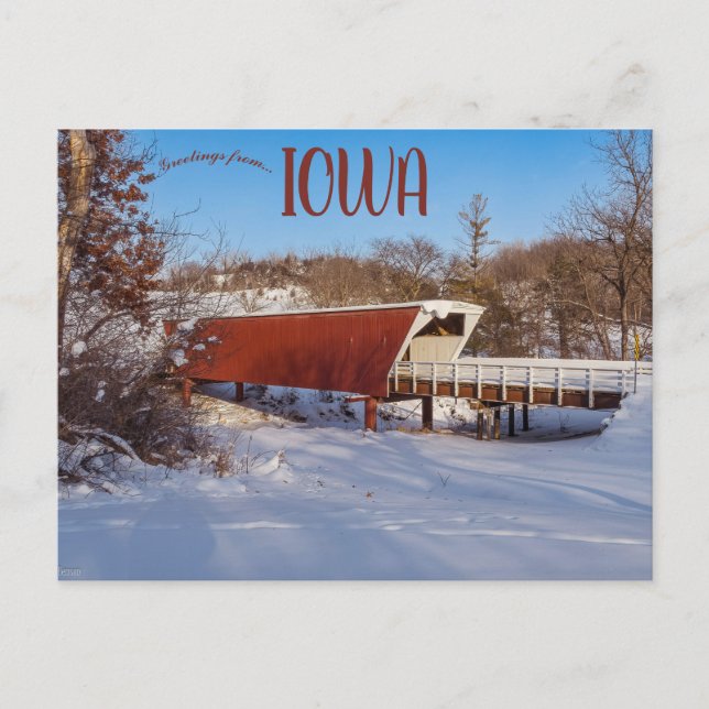 Cartão Postal Ponte coberta em Madison County Iowa (Frente)