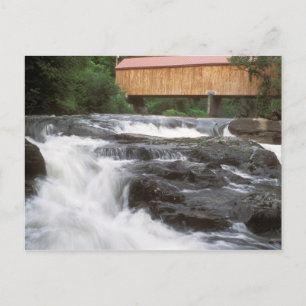 Cartão Postal Ponte coberta nas cataratas, Thetford VT