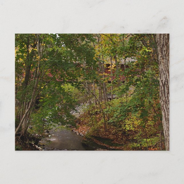 Cartão Postal Ponte coberta pela Nova Inglaterra (Frente)