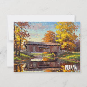 Cartão Postal Ponte coberta pelo Indiana