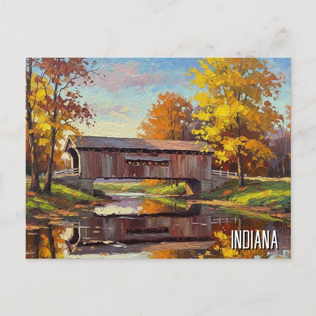 Cartão Postal Ponte coberta pelo Indiana (Frente)