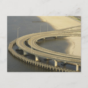 Cartão Postal Ponte Costeira de Biloxi Costa do Golfo do Mississ