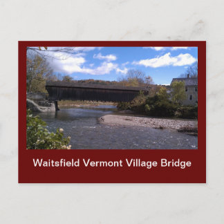 Cartão Postal Ponte da Aldeia de Waitsfield Vermont