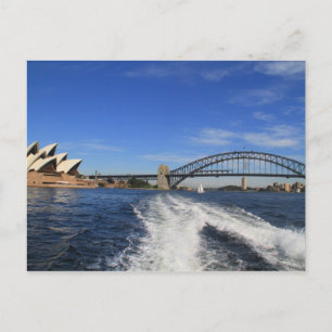 Cartão Postal Ponte da Baía de Sydney e Casa da Ópera de um ferr